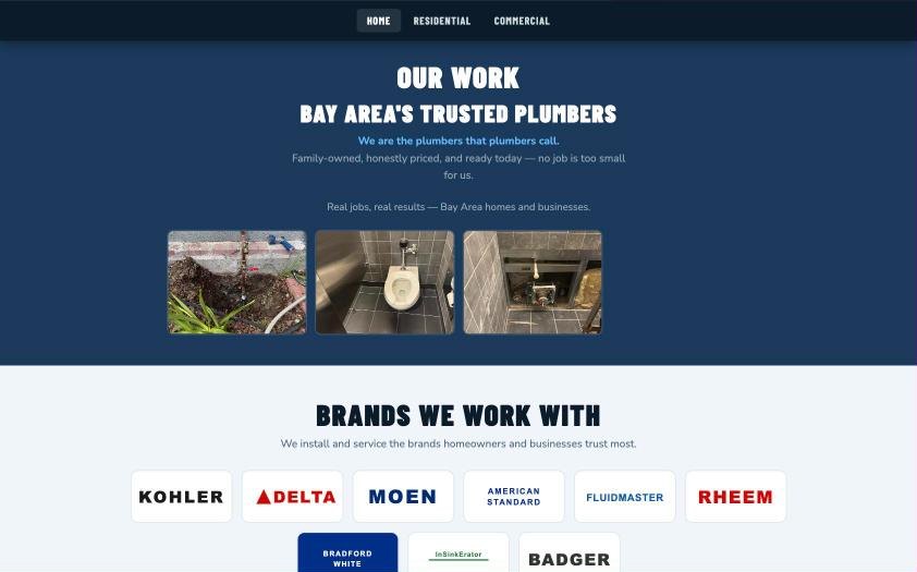 Apollo Plumbing job photos and brands they work with
