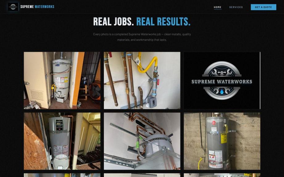 Gallery of completed Supreme Waterworks plumbing jobs
