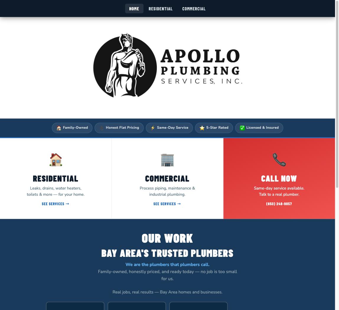 Apollo Plumbing website
