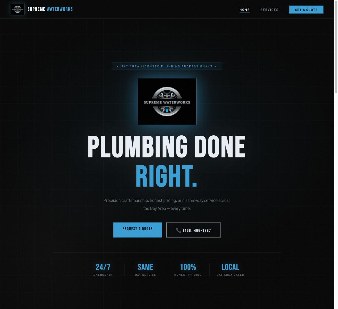Supreme Waterworks plumbing website