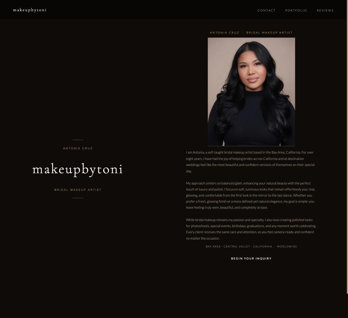 Makeup by Toni bridal makeup website
